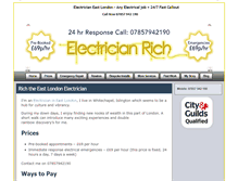 Tablet Screenshot of electricianeastlondon.org.uk